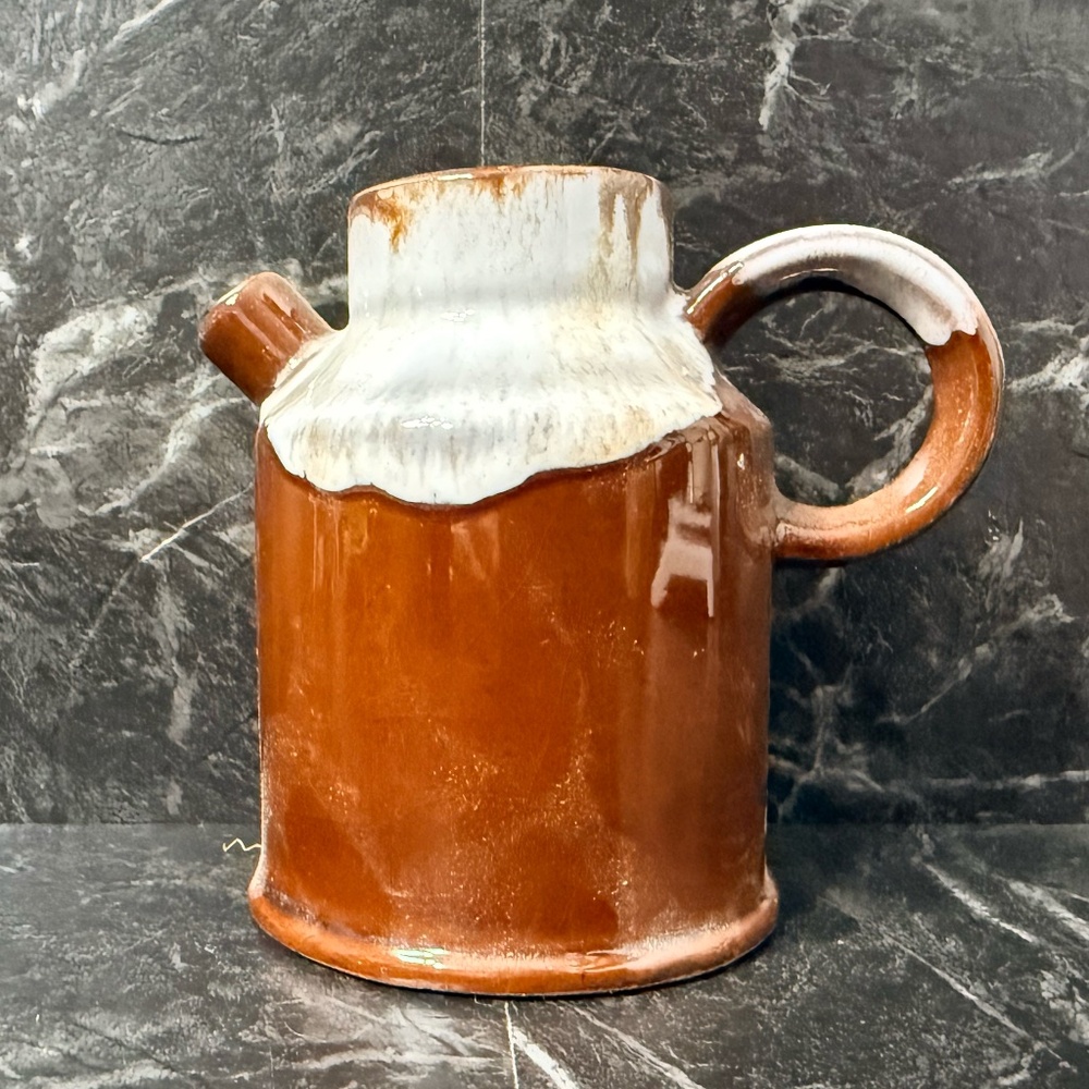 Brown Pottery Pitcher and Bucket w/Lid - Picture 3 of 14
